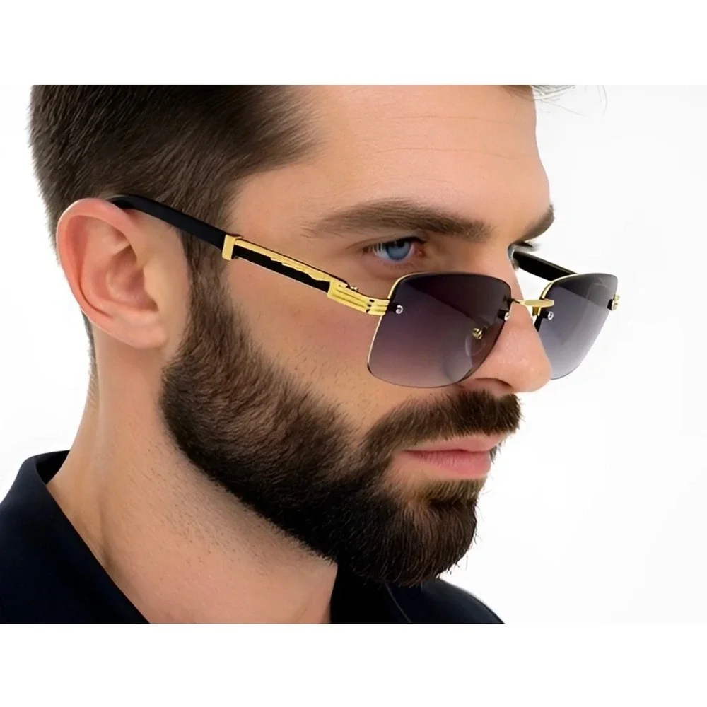 Men Sunglasses Gradient Black Lens Small Trendy Style Fashion Lentes Gafas Nuevo